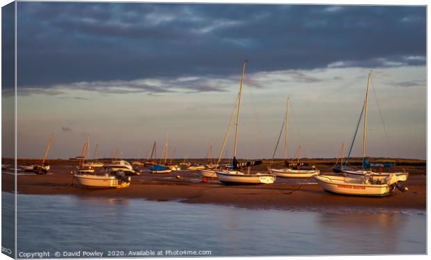 Waiting for the tide at Brancaster Staithe Canvas Print by David Powley