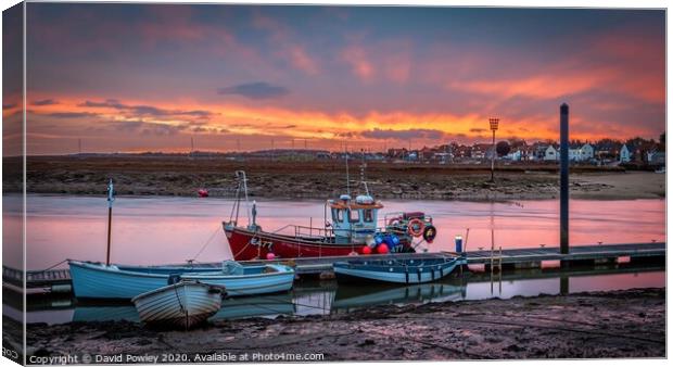 Early colour over Wells Harbour Canvas Print by David Powley