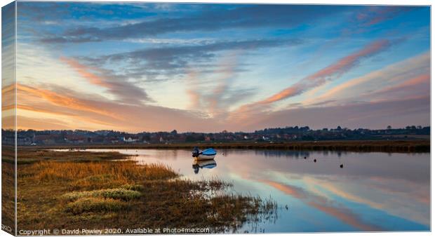 Early Morning Colour Over Blakeney Canvas Print by David Powley