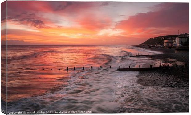 Sunrise From Cromer Pier Norfolk Canvas Print by David Powley
