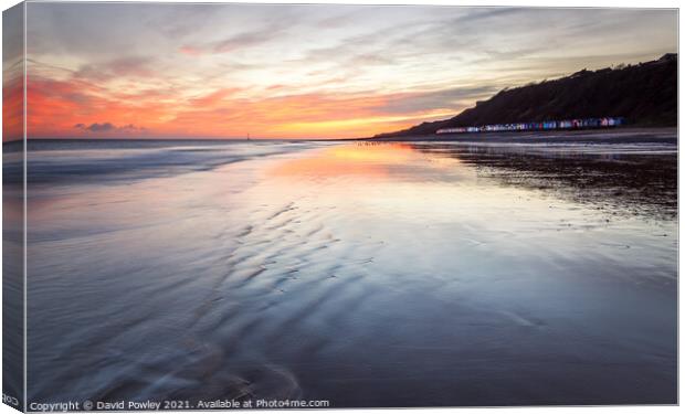 November Sunrise on Cromer Beach North Norfolk Canvas Print by David Powley