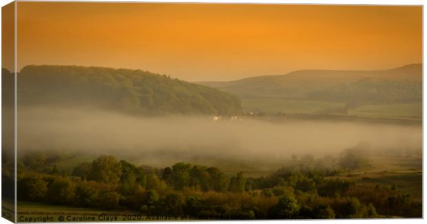 Early Morning Over The Peak District Canvas Print by Caroline Claye