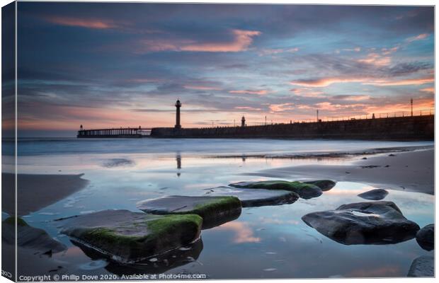 Whitby Dawn Canvas Print by Phillip Dove LRPS
