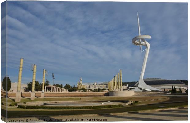Barcelona (Spain) : A view of the Olympic site.  Canvas Print by Anne Di Natale