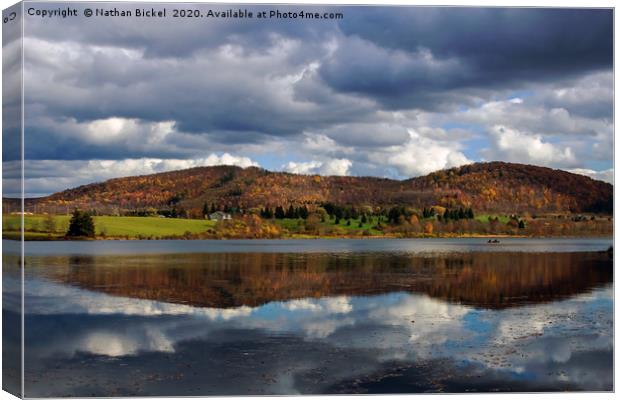 Dryden Lake In Autumn Canvas Print by Nathan Bickel