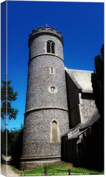 The Round Church Tower  Canvas Print by Anthony Byrne