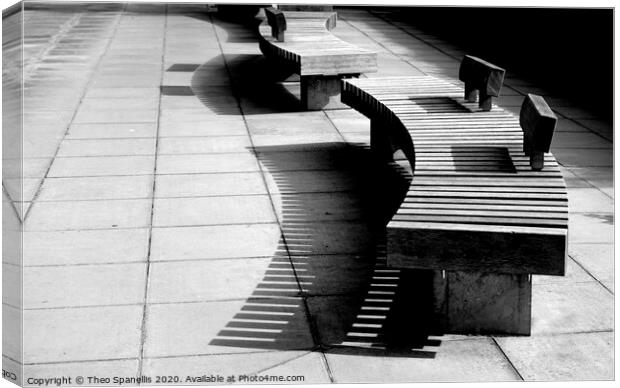 Bench shadows Canvas Print by Theo Spanellis