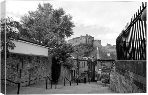Edinburgh Castle from the Vennel Canvas Print by Theo Spanellis