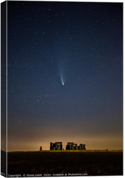 Comet Neowise Stonehenge Canvas Print by Steve Lewis