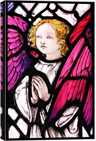 ANGEL IN STAINED GLASS Canvas Print by Sue HASKER