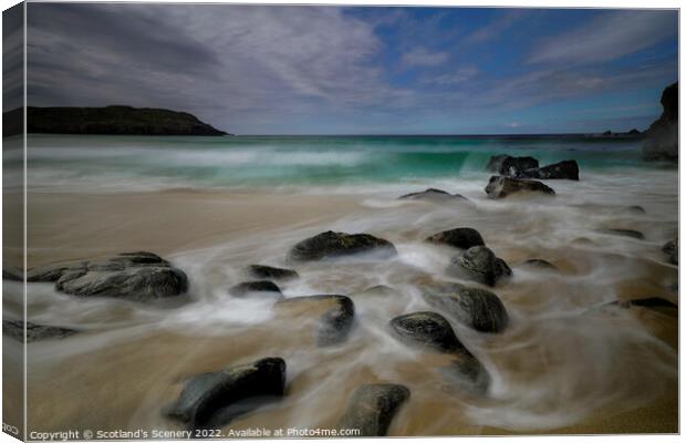 Rocky Dalmore Beach, Isle of Lewis, Outer Hebrides. Canvas Print by Scotland's Scenery