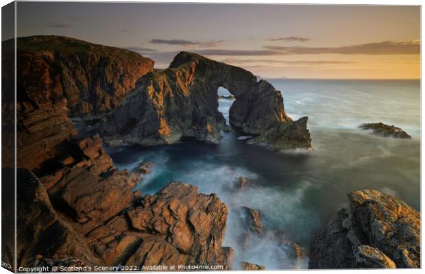 Isle of Lewis sea arch, Outer Hebrides, Scotland. Canvas Print by Scotland's Scenery