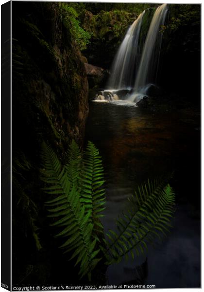 Campsie glen waterfalls. Canvas Print by Scotland's Scenery