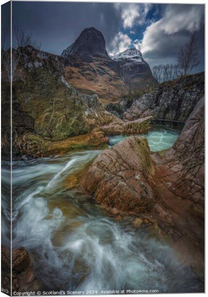 River Coe, Glencoe, Highlands Scotland. Canvas Print by Scotland's Scenery
