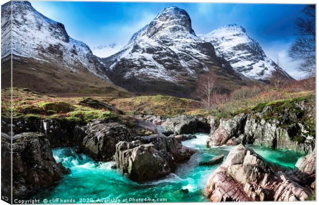 River coe, Glencoe, Highlands, Scotland. Canvas Print by Scotland's Scenery