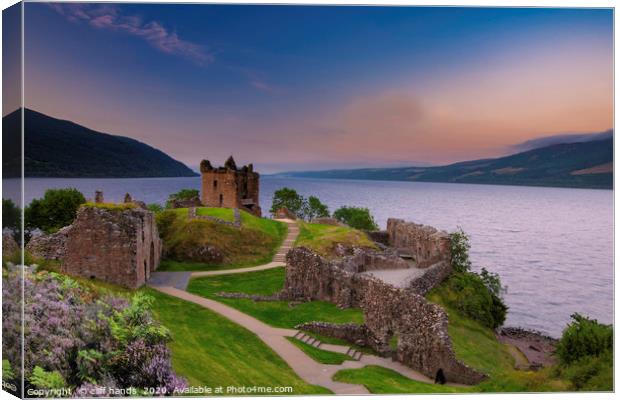 Castle Urquhart at sunset Canvas Print by Scotland's Scenery