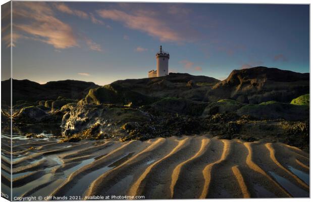 Elie lighthouse, fife, scotland at sunset Canvas Print by Scotland's Scenery