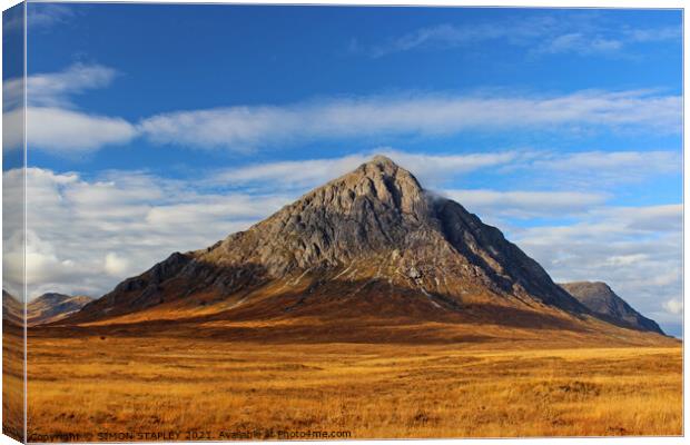 BUCHAILLE ETIVE MOR, GLENCOE, SCOTLAND Canvas Print by SIMON STAPLEY