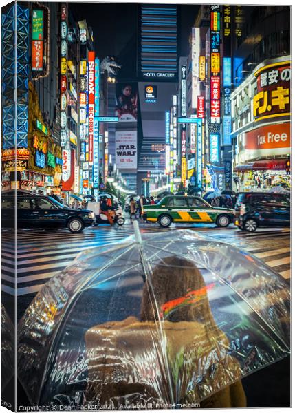 Illuminated Tokyo Nightscape Canvas Print by Dean Packer