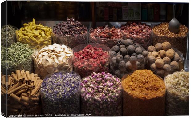 Spices from the famous Dubai Spice Souk Canvas Print by Dean Packer