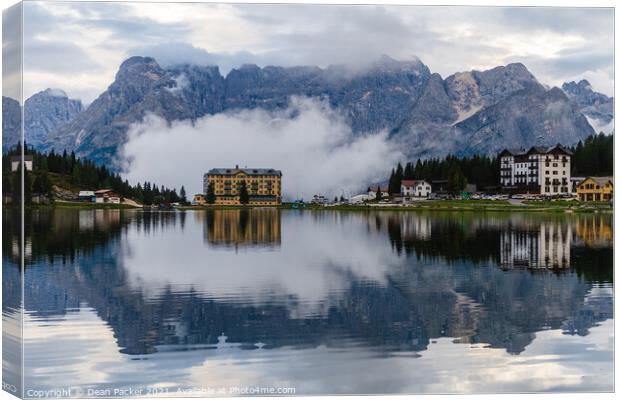 Lake Misurina Canvas Print by Dean Packer