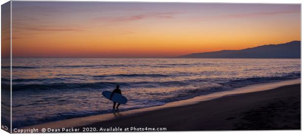 Sunset Surfer Canvas Print by Dean Packer