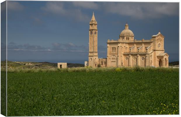 Gozo Church - Basilica of the National Shrine of the Blessed Virgin of Ta' Pinu Canvas Print by Christopher Stores