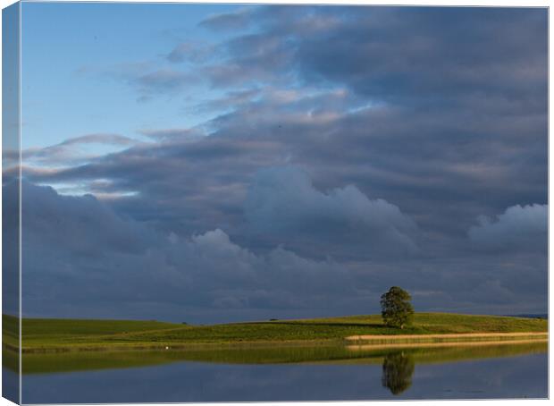 Stormy Clouds over Loch in Northern Ireland Canvas Print by Christopher Stores