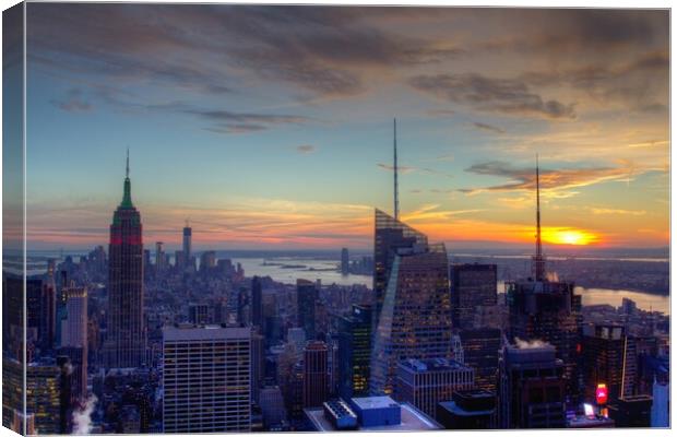 Sunset over New York Canvas Print by Christopher Stores