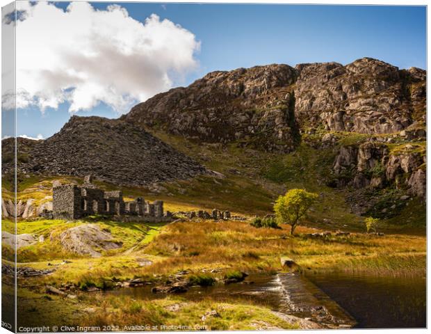 Unraveling the Mysteries of Cwmorthin Canvas Print by Clive Ingram