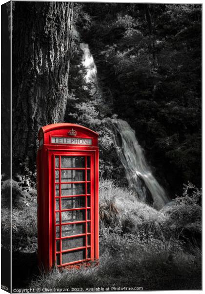 Enchanting Mull Phone Booth Canvas Print by Clive Ingram