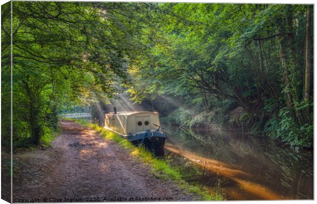 Serene Canal Morning Canvas Print by Clive Ingram