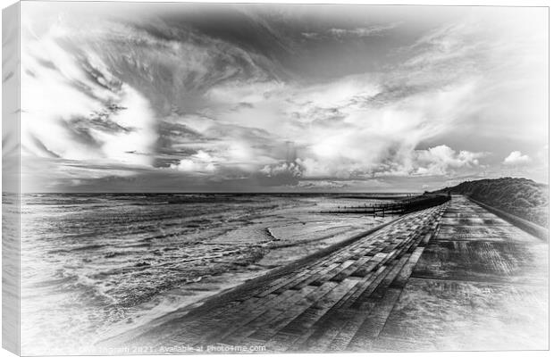 Black and white welsh seascape Canvas Print by Clive Ingram