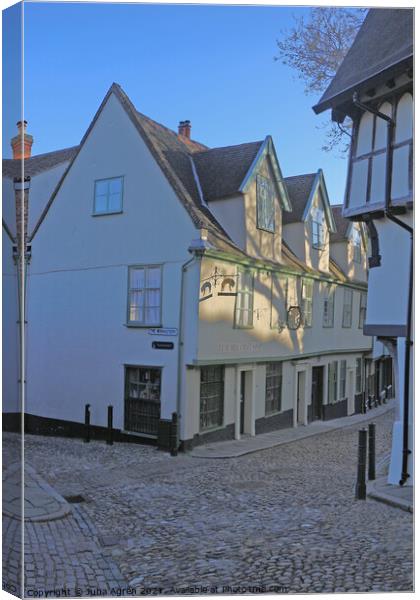 Elm Hill in Norwich Canvas Print by Juha Agren