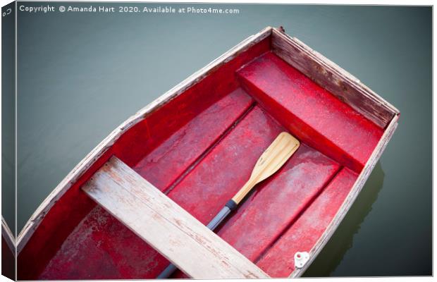 Little Red Rowing Boat Canvas Print by Amanda Hart