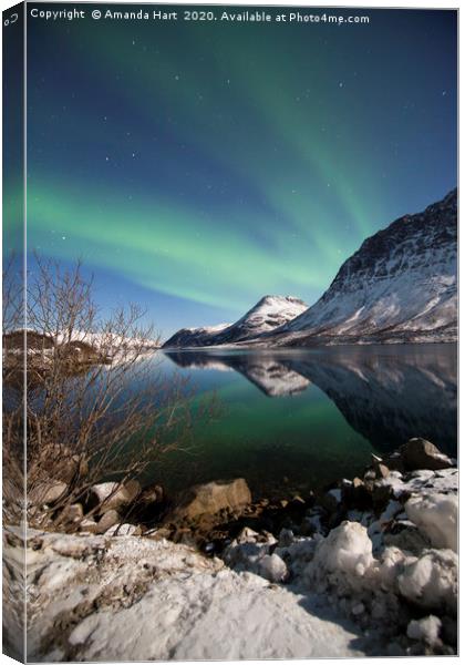 Aurora Borealis Norway Canvas Print by Amanda Hart