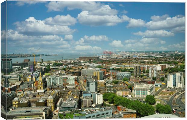 A VIEW FROM  ST JOHN'S BEACON  CITY TOWER Canvas Print by simon cowan