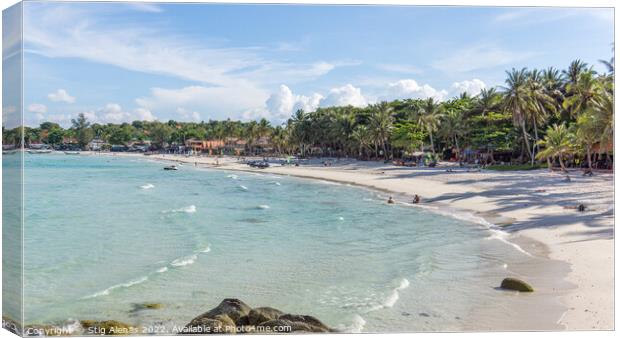 Full moon party beach at Haad Rin Koh Phangan Canvas Print by Stig Alenäs