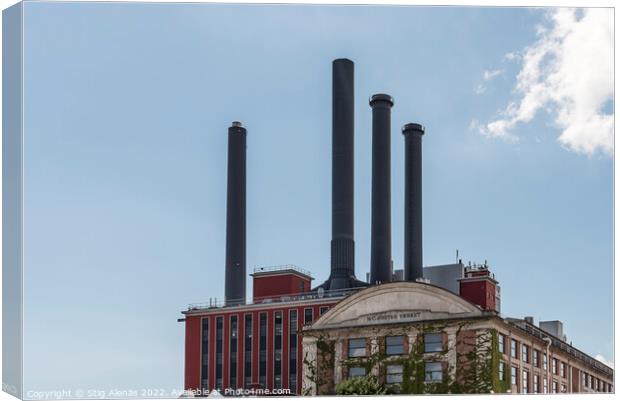 H. C. Ørsted Power plant fired with natural gas in Copenhagen,  Canvas Print by Stig Alenäs