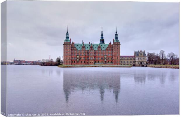 reflections in the ice of Frederiksborg castle  Canvas Print by Stig Alenäs