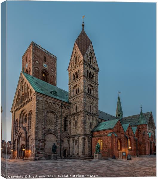 Ribe cathedral in the evening Canvas Print by Stig Alenäs
