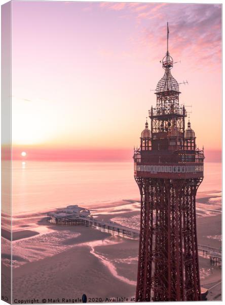 Blackpool Tower Sunset Canvas Print by Mark Rangeley