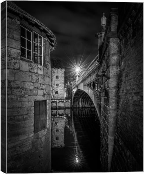 Lendal Bridge, York, at night Canvas Print by Paul Cayton