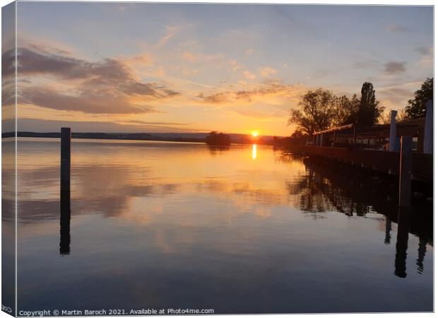 A sunset over the Lake Zug Canvas Print by Martin Baroch