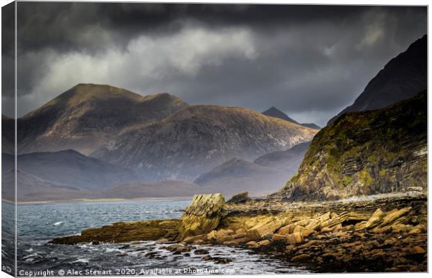 The Black Cuillins from Elgol Canvas Print by Alec Stewart
