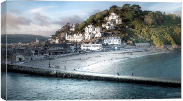 Looe from Hannafore point.  Canvas Print by Steve Taylor