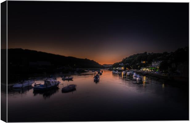 Sunset over Looe Canvas Print by Steve Taylor
