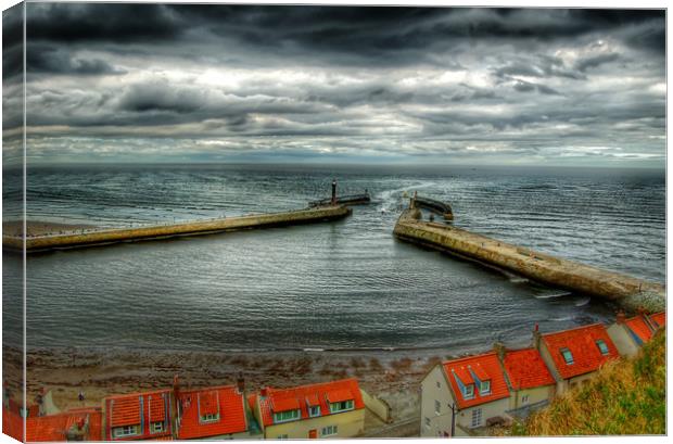 Whitby Harbour  Canvas Print by Steve Taylor