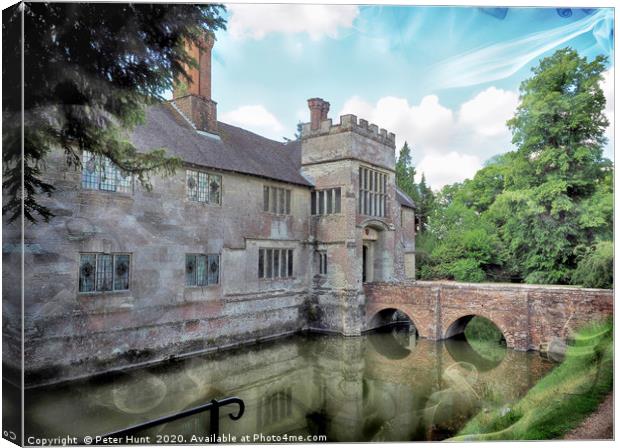 Moated Manor House Canvas Print by Peter Hunt