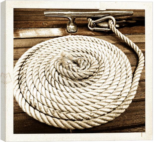 Boat Rope Canvas Print by Peter Hunt